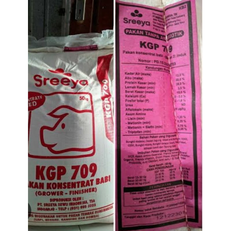 Konsentrat Babi Grower Finisher Pakan Ternak Kgp 709 1kilo