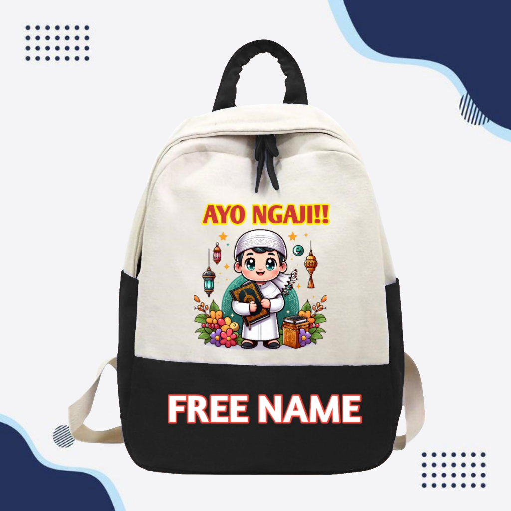 TAS RANSEL ANAK NGAJI MOTIF ANAK LAKI LAKI