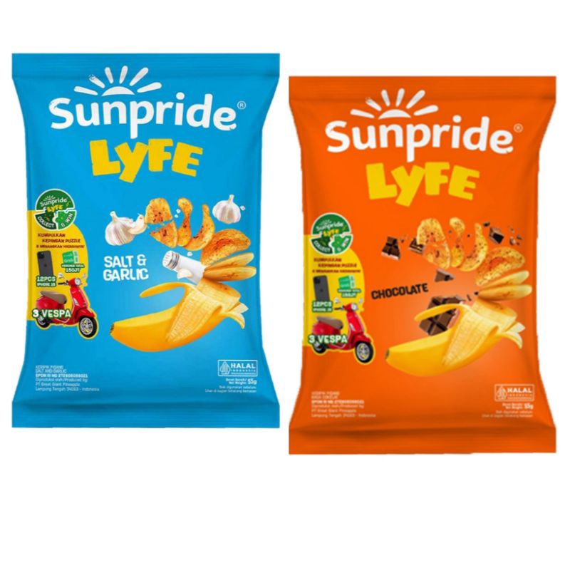 

sunpride Lyfe Cavendish banana chips keripik pisang chocolate garlic salt