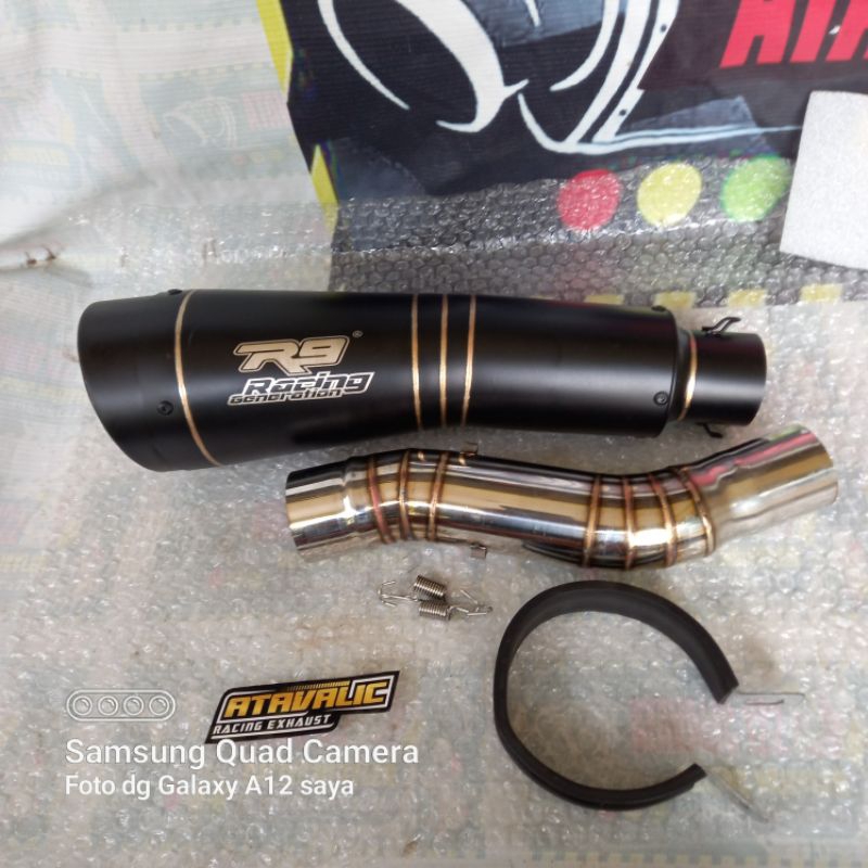 knalpot racing R9 H2 black doff +slipon for CBR250RR CBR250R cbu thailand cb150r new cbr150r facelif