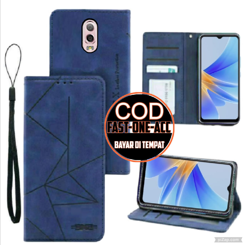 CASE HP SAMSUNG J7 PLUS MOTIF  - CASING DOMPET MOTIF -FLIP LEATHER-SARUNG HP