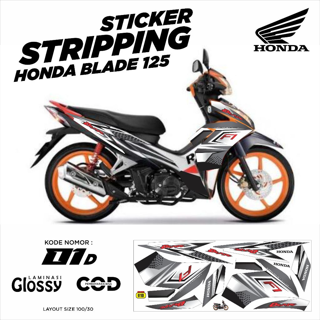 stiker body honda blade 125 striping blade 125 variasi stiker blade