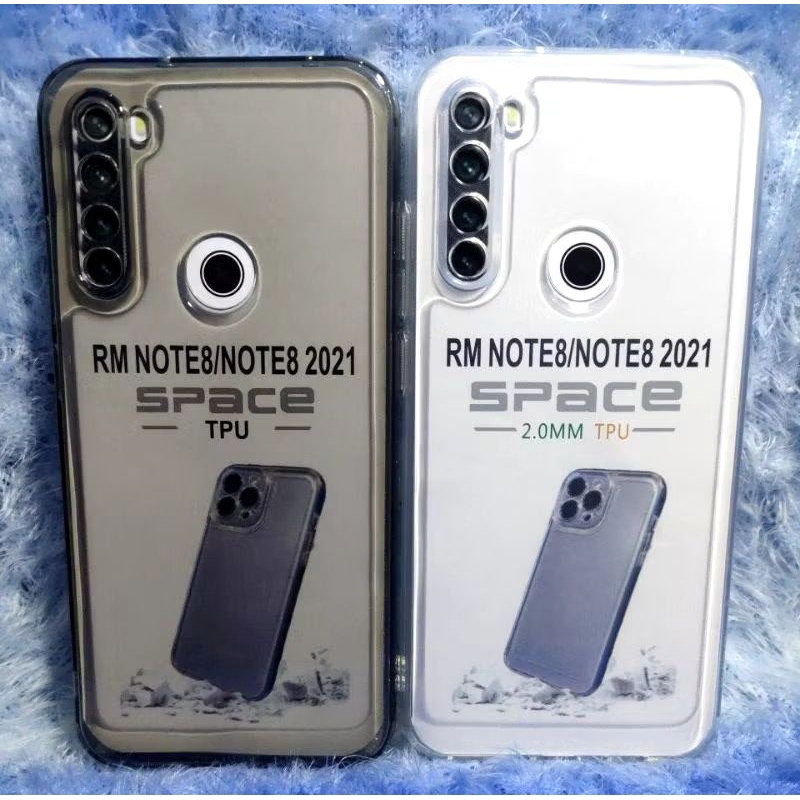 SOFTCASE ORIGINAL CLEAR SPACE XIAOMI REDMI NOTE 8/ REDMI NOTE 8 2021 CASE CLEAR HITAM BENING TRANSPA
