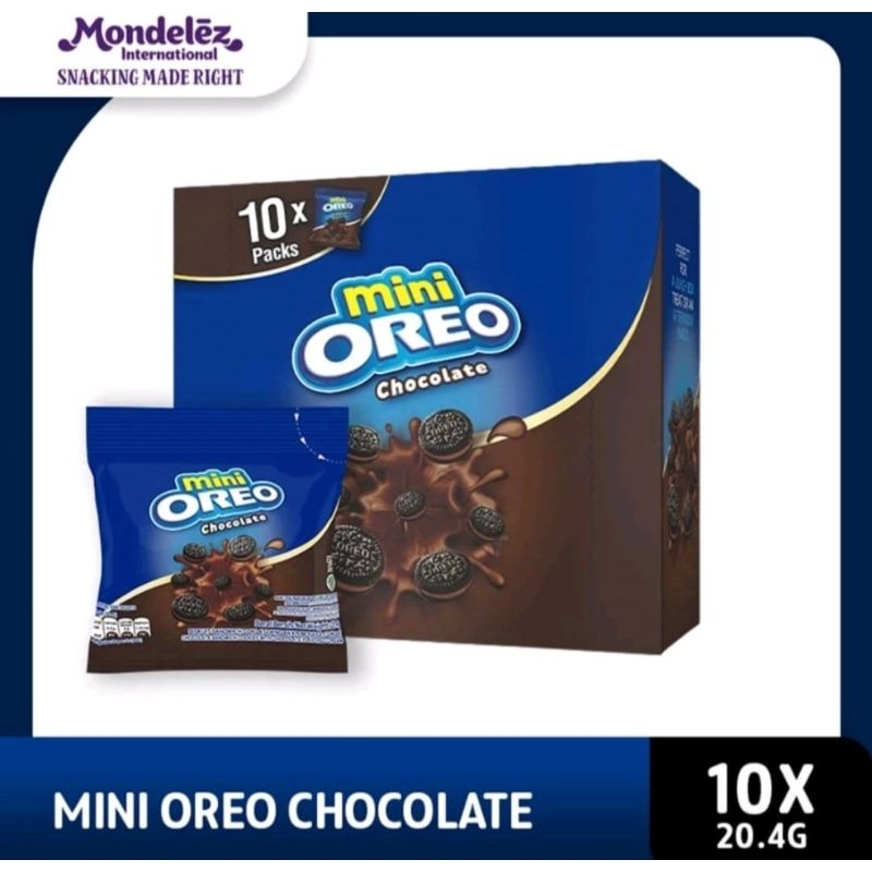 

Mini Oreo Chocolate 1 box isi 10 pack Biskuit Oreo