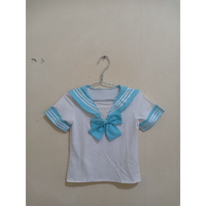 Kostum Seifuku Baju Sekolah Jepang Anime Biru Muda