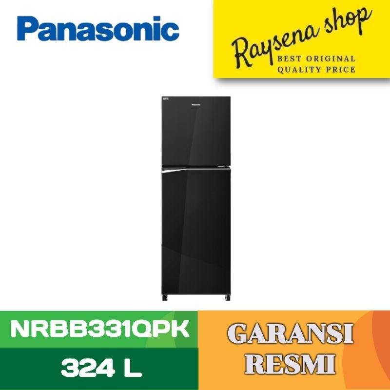 PANASONIC KULKAS 2 PINTU KECIL REFRIGERATOR NRBB331QPK (Black)