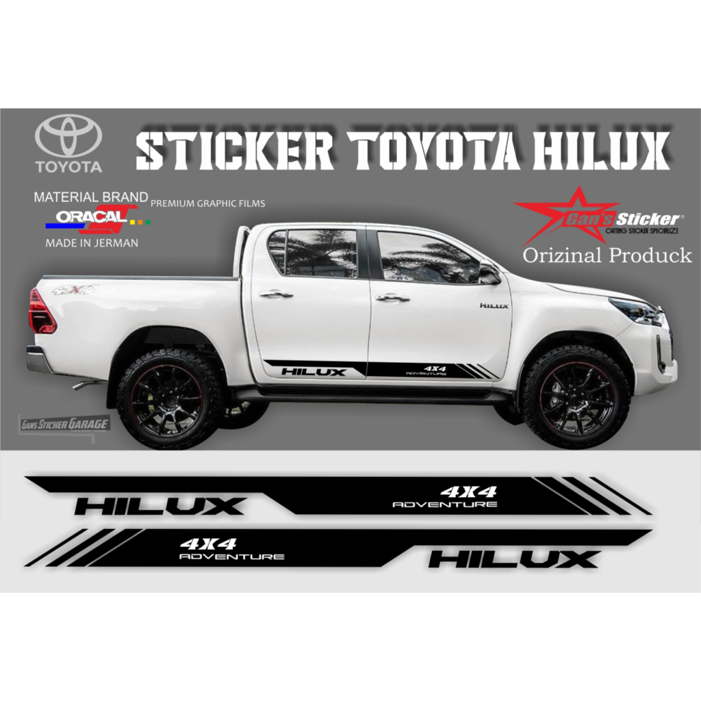 STICKER TOYOTA HILUX  DOBLE CABIN AKSESORIS TOYOTA HILUX 2023 2024 STICKER CUSTOM TOYOTA HILUX
