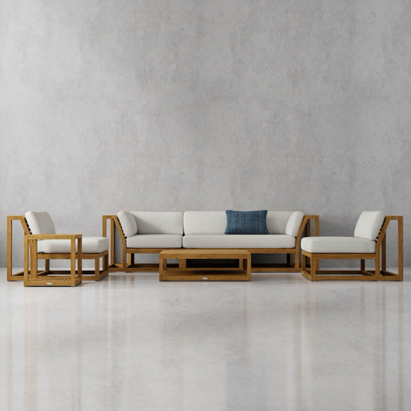 set sofa outdoor kayu jati sofa tamu outdoor minimalis