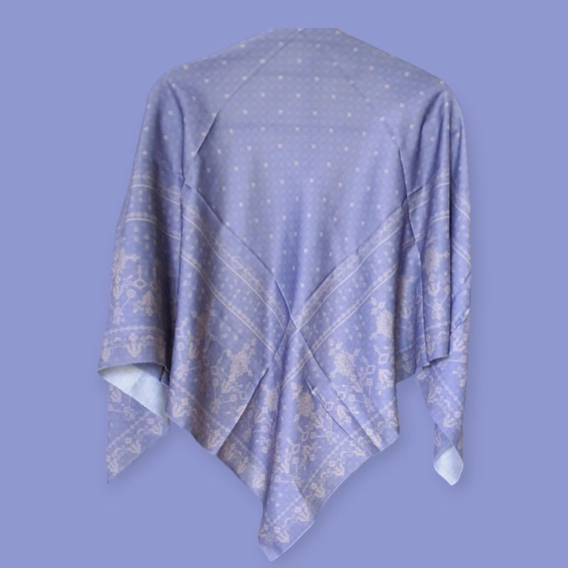 Hijab square voal motif WARNA DENIM