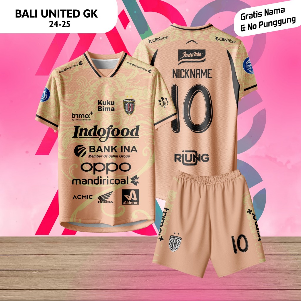 Baju Jersey Football Bali United Kiper LIGA 2024 Terbaru Replika Supporter