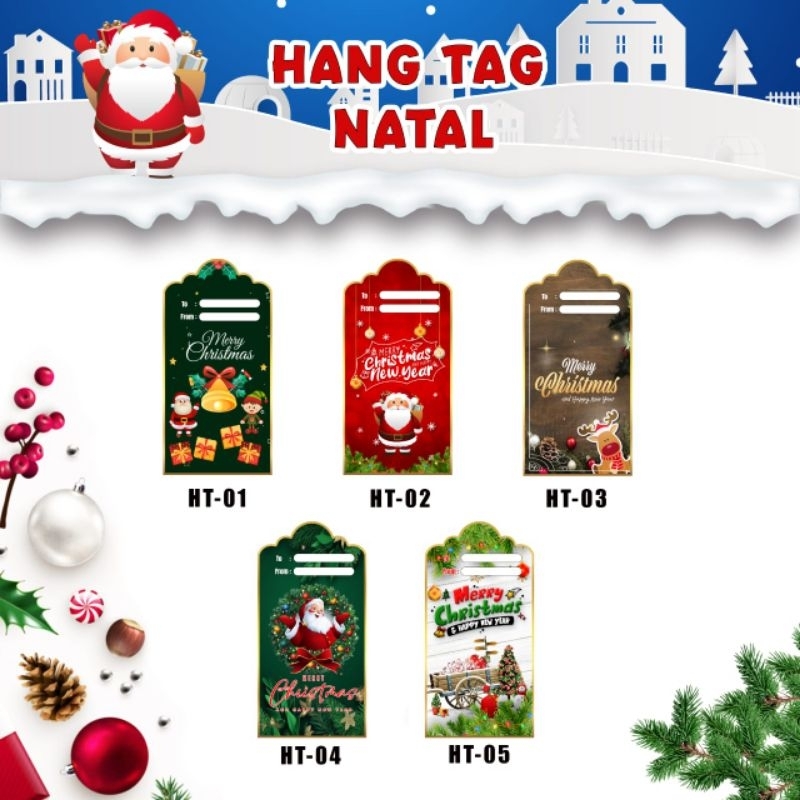 

Print Cetak Hang Tag Custom Hari Hangtag Natal Merry Christmas