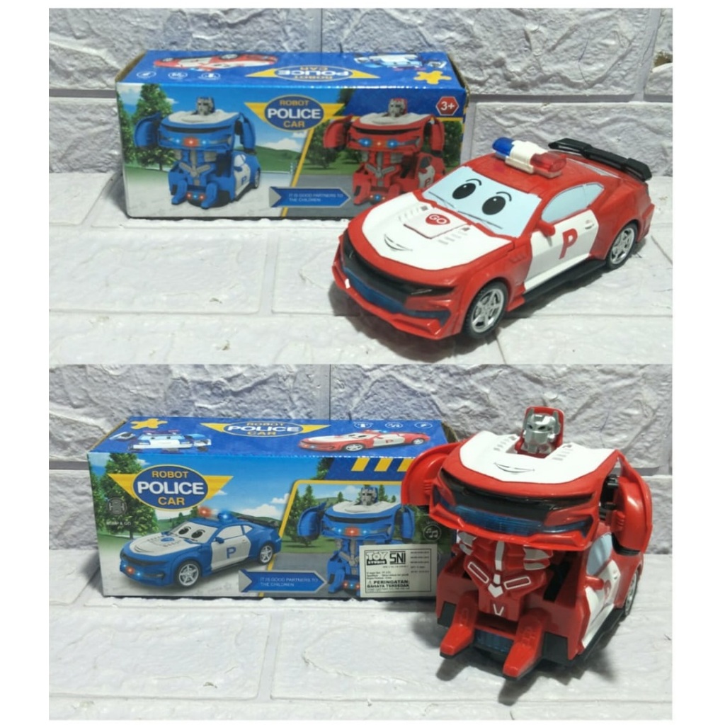 mp TOYS - Mobil bump and go mainan car electric toys police bump ando robocar poli transformer mobil