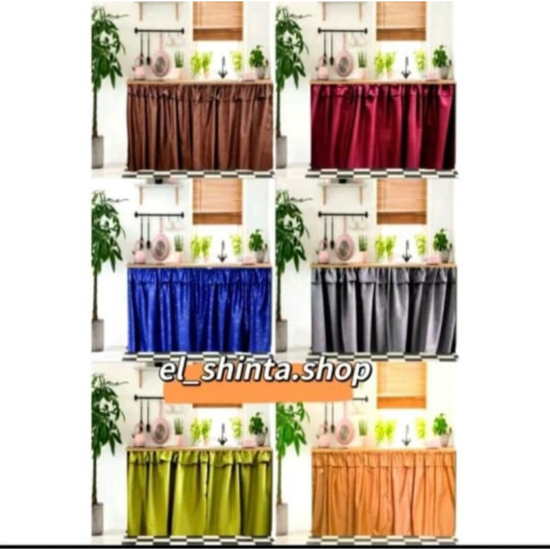 Gorden Hordeng Kolong Murah Berkualitas Cocok Buat Dekorasi Dapur Anda Berbahan Kain Embos