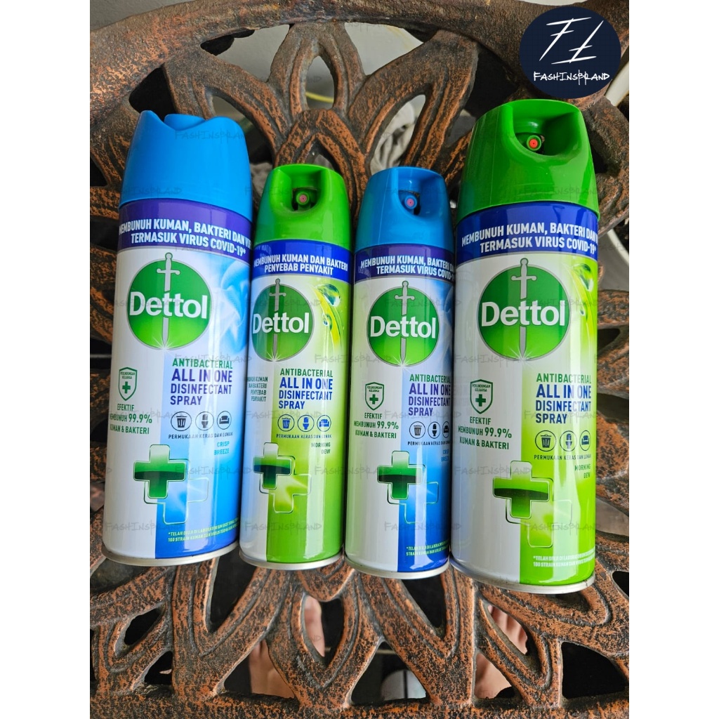 Dettol Desinfectant Desinfektan Spray 450 ML 450ML | 225 ML 225ML Morning Dew Hijau | Crisp Breeze B