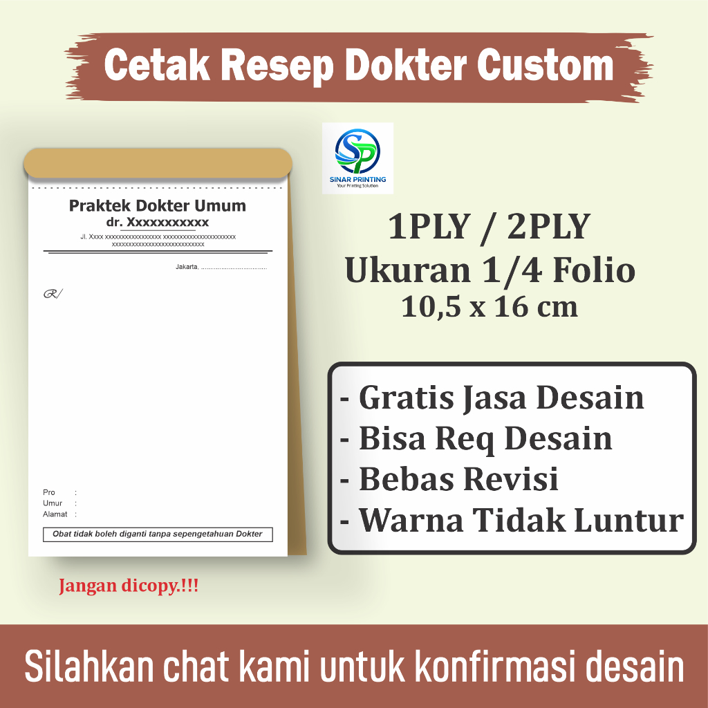 

Cetak Resep Dr Custom Ukuran 1/4 Folio Free Desain