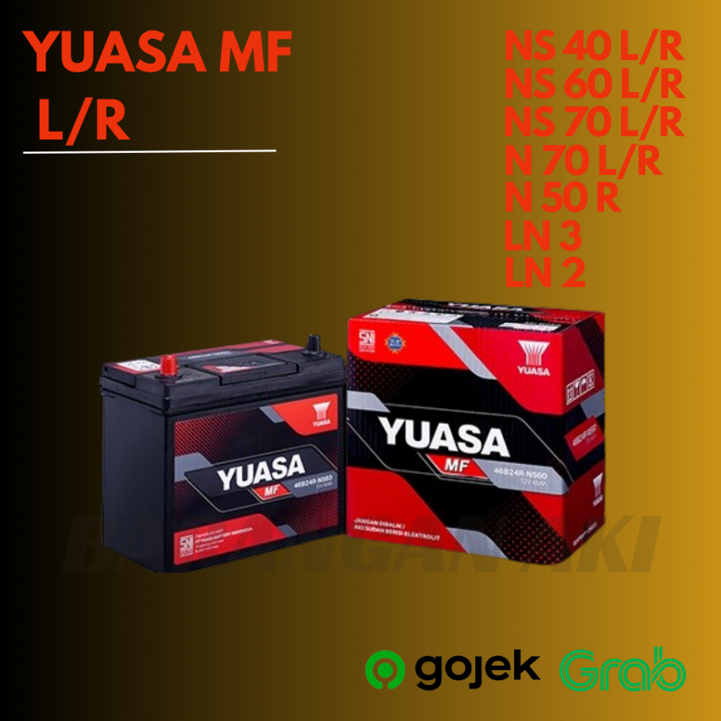 Aki mobil Yuasa kering MF NS40, NS60, NS70, N70, LN3, LN2 DLL untuk mobil ayla, agya, sigra, calya, 