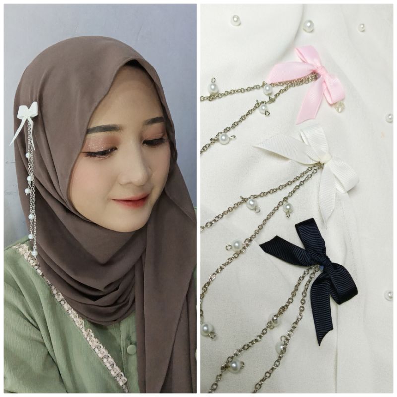 RB Headpiece Bunga/Headpiece Mutiara/Headpiece Hijab/Bando Hijab/Hiasan Kepala Hijab