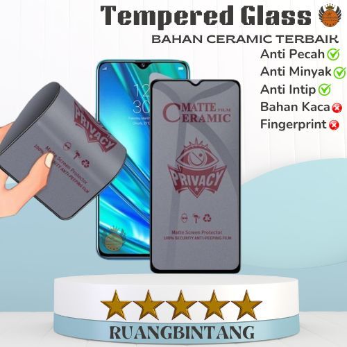 Ceramic Matte Spy Oppo A57 2022 Oppo A73 Oppo A75 Oppo A79 Oppo A91 Anti Gores Premium Privacy