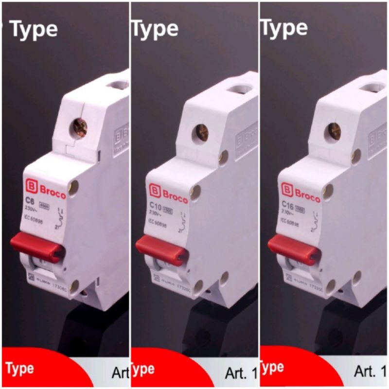 Broco MCB 6A, 10A, 16A Ampere