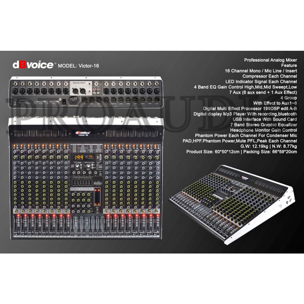 Mixer 16 Channel dBvoice Victor 16 / Victor16 / Victor-16 Profesional Mixing Original dB Voice Digit