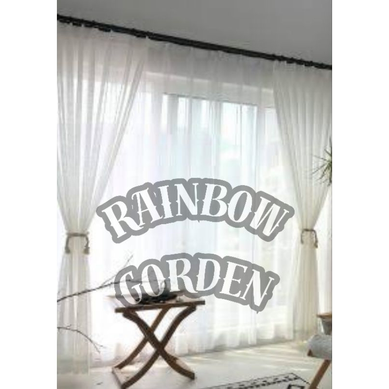 Gorden Vitrase Import Putih Tebal Berserat Model Plisket