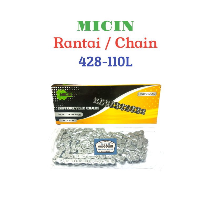 1 PCS RANTAI MOTOR MERK CSM / MICIN RANTAI MOTOR 428-110L RXS RANTE MOTOR 428-110L RANTAI MOTOR MURA