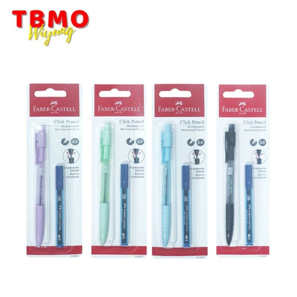 

Tbmo Mechanic Pencil Click 2.0 MM Pastel Blister 132897 Faber-Castel / Pensil Mekanik