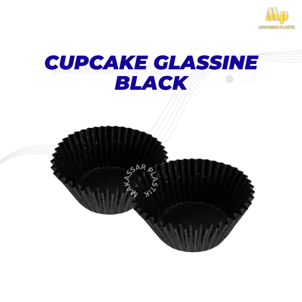 CUP CAKE GLASSINE BLACK / KERTAS ALAS KUE / KERTAS CUP CAKE HITAM @1000 LBR