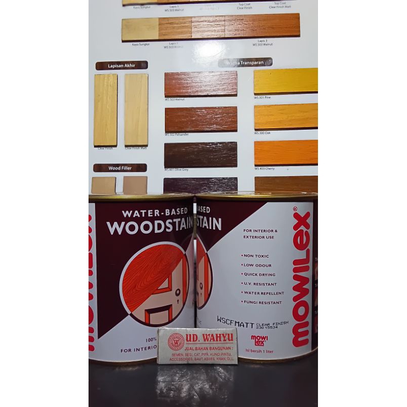 MOWILEX WOODSTAIN POLITUR AIR MOWILEX CLEAR DOFF KEMASAN 1LITER