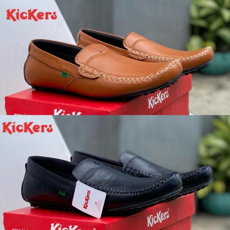 sepatu pantofel pria kulit asli merk kickers