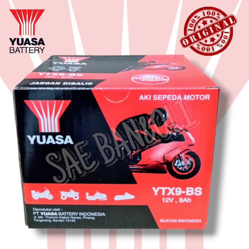 AKI NINJA 250 ORIGINAL YUASA YTX9-BS KERING 8AH