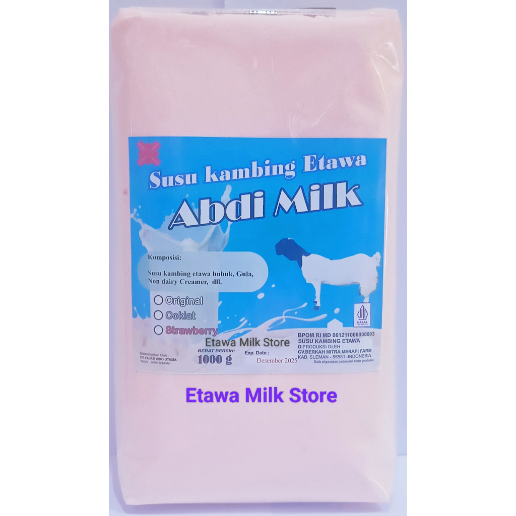 

Susu Kambing Etawa Rasa Strawberry Isi 1kg