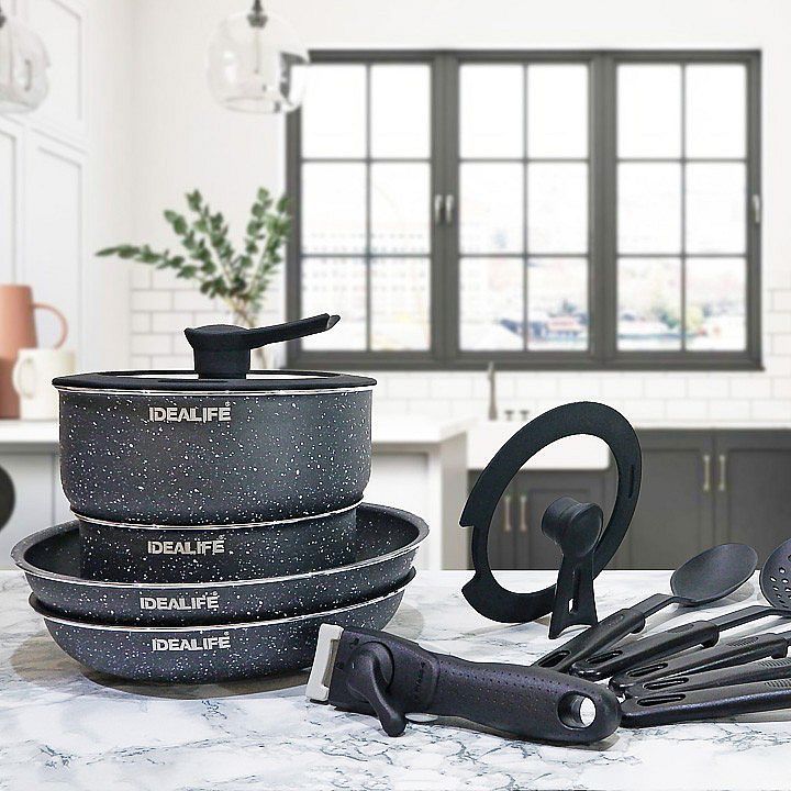 IDEALIFE - Granite Cookware Set - Panci Masak Marble Set - IL-22a