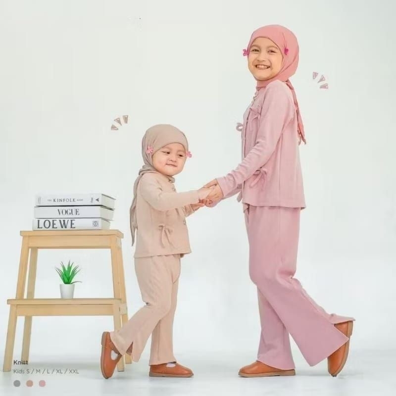 Kimmy Set | Setelan Ribbon Knit Anak One set knit pita kekinian