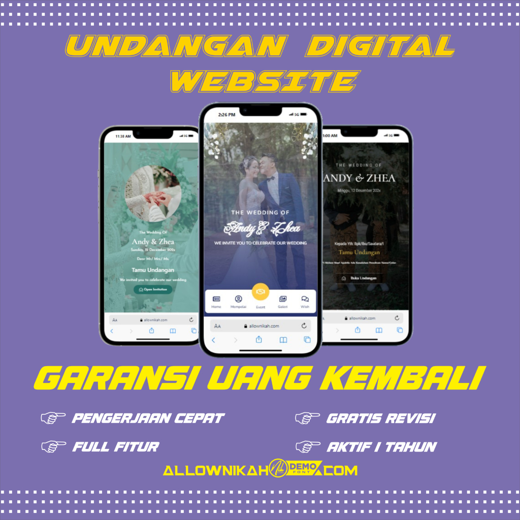 Undangan Pernikahan Digital Tema Gunungan Wayang