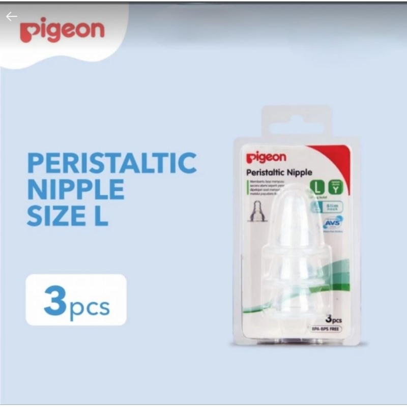 Pigeon Peristaltic Nipple Size L  / Nipple Pigeon Standard neck Slim neck size L