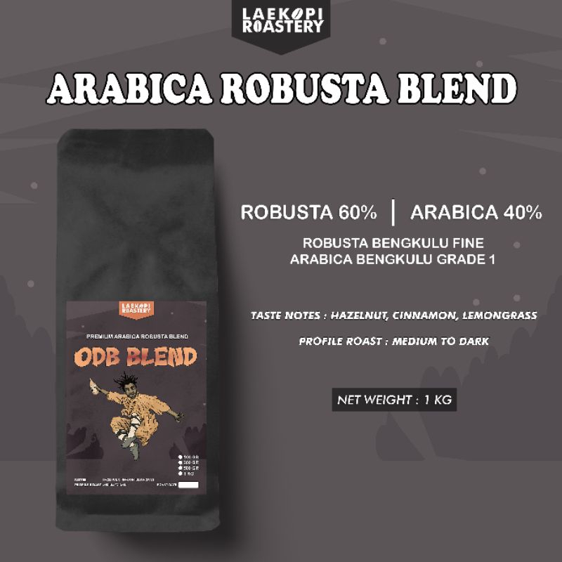 

Kopi Espresso ODB BLEND | Arabika Robusta Blend 40-60 for Es Kopi Susu 1 KG