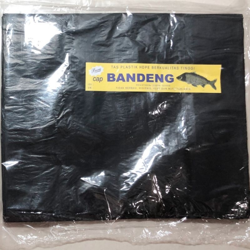 KRESEK TIPIS UKURAN 28x48cm WARNA HITAM CAP BANDENG