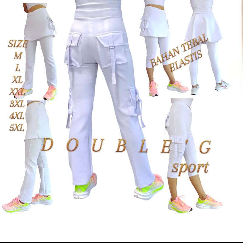 Celana Wanita Putih/celana Olahraga wanita putih/celana senam kantong 4/celana Wanita sport Putih/Ce