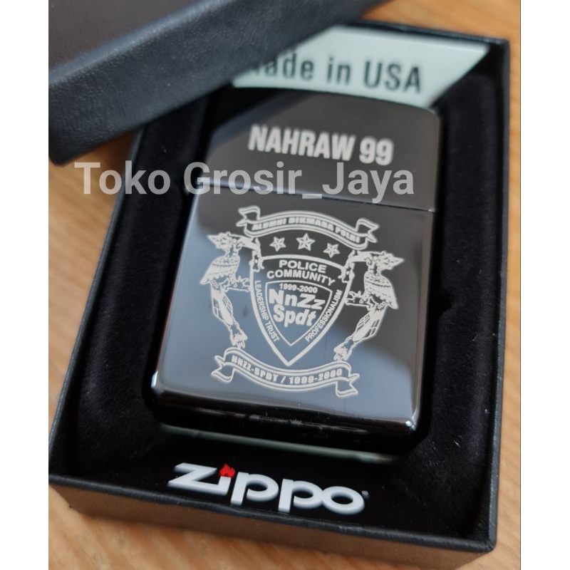 Zippo Custom Ukir Logo NnZz Spdt Indonesian Police Bisa Ukir Nama sendiri