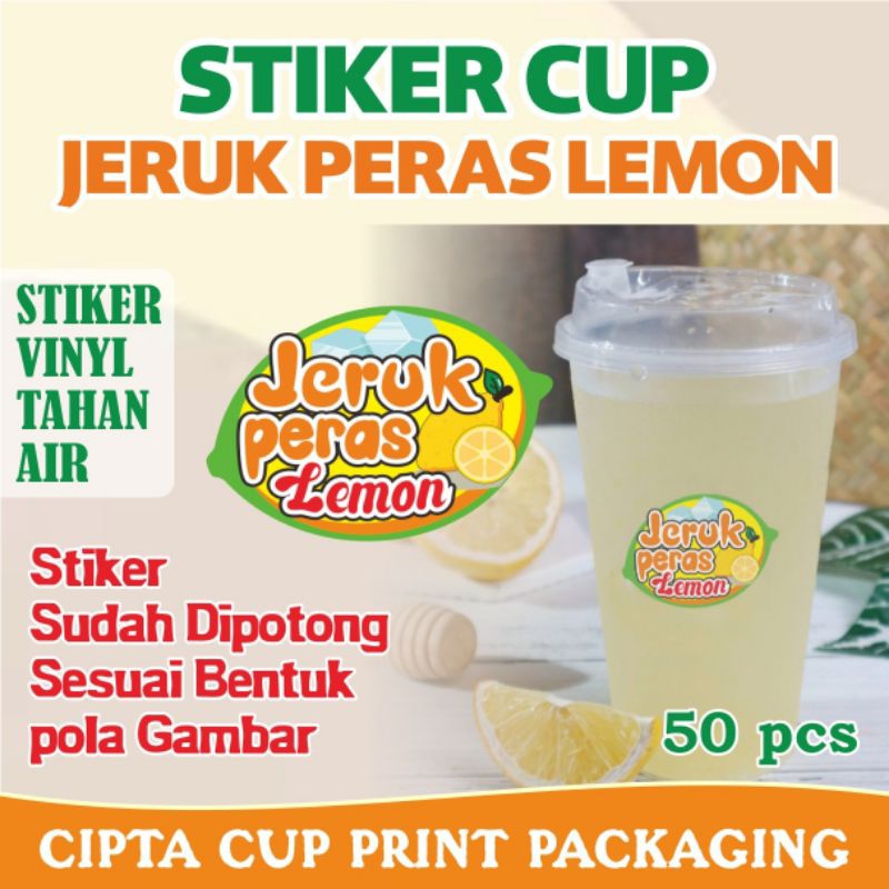 

stiker es jeruk peras lemon anti air