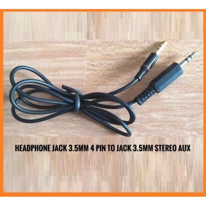 Kabel Headphone Jack 3.5mm 4 Pin to Jack 3.5mm Stereo AUX Audio Connect