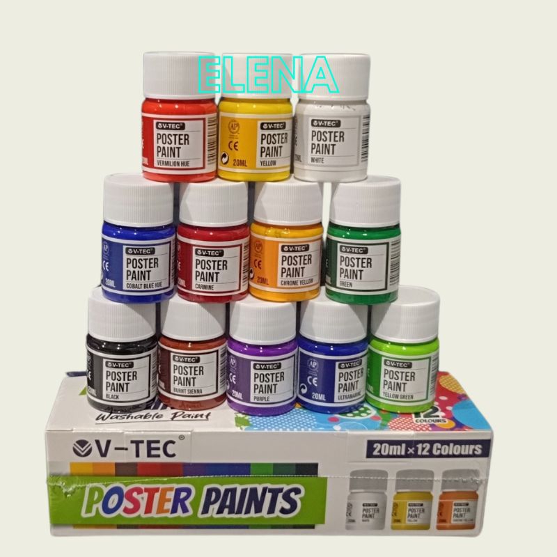 

poster paint v tec 12 colours 20 ml / poster pain 6 colours 20 ml/ cat poster v tec