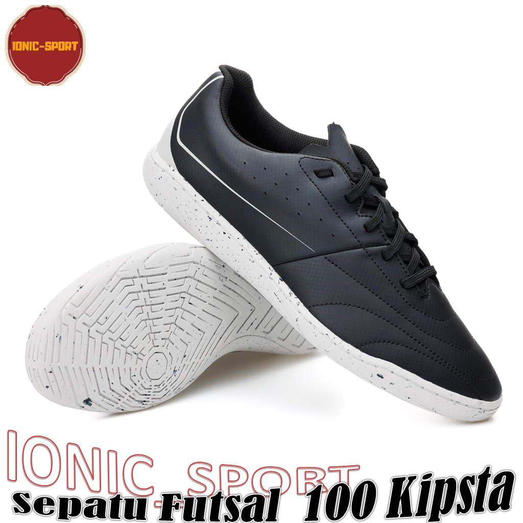 Kipsta Sepatu Futsal Dewasa 100 Shoes Sepatu Bola Futsal Original - Hitam