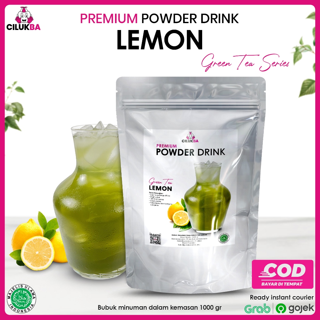 

Cilukba Bubuk Minuman Premium Rasa Lemon Green Tea 1kg / Premium Powder Drink