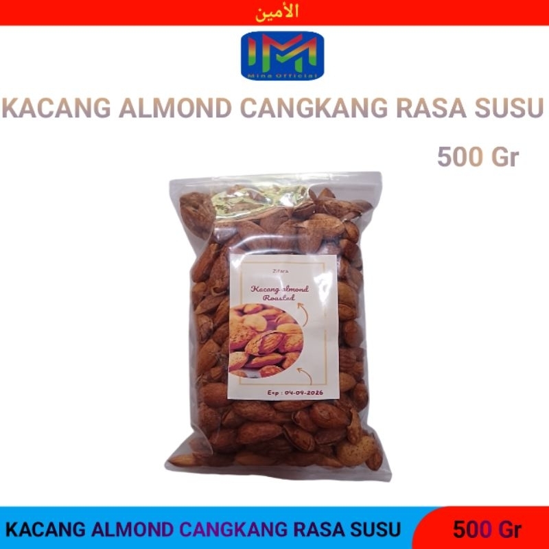 

Kacang Almond Panggang 500 gr Roasted Rasa Susu