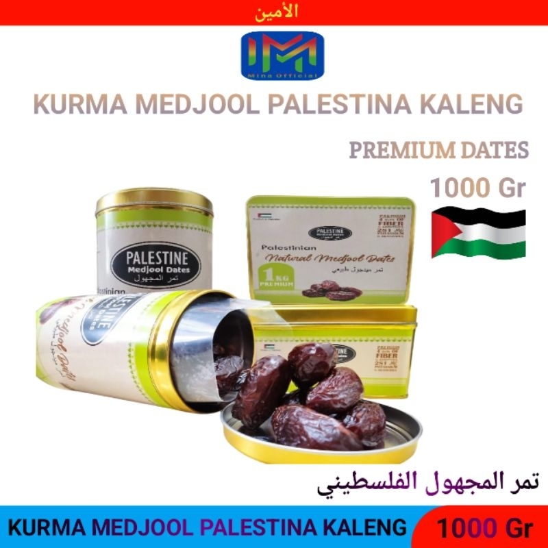 

kurma Medjool Palestina Premium Grade A Kaleng Kotak 1 Kg