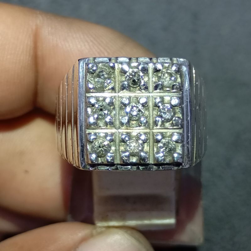 Cincin Stempel Berlian Banjar Martapura Perak 925