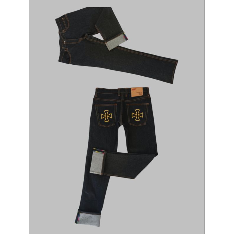 RAW DENIM SELVEDGE RAINBOW SAMHO BNO BLACK 14 OZ