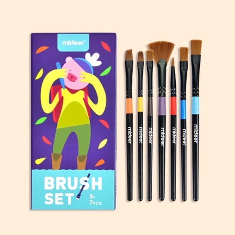 

Hemat 2 Ekstra Mideer Finger Paint Brush Set Kuas Melukis Gambar Anak Lembut isi 7 pcs A64